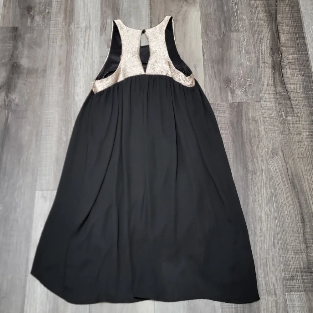 Needle & Thread Black & Gold Chiffon Swing Dress - Picture 5 of 11